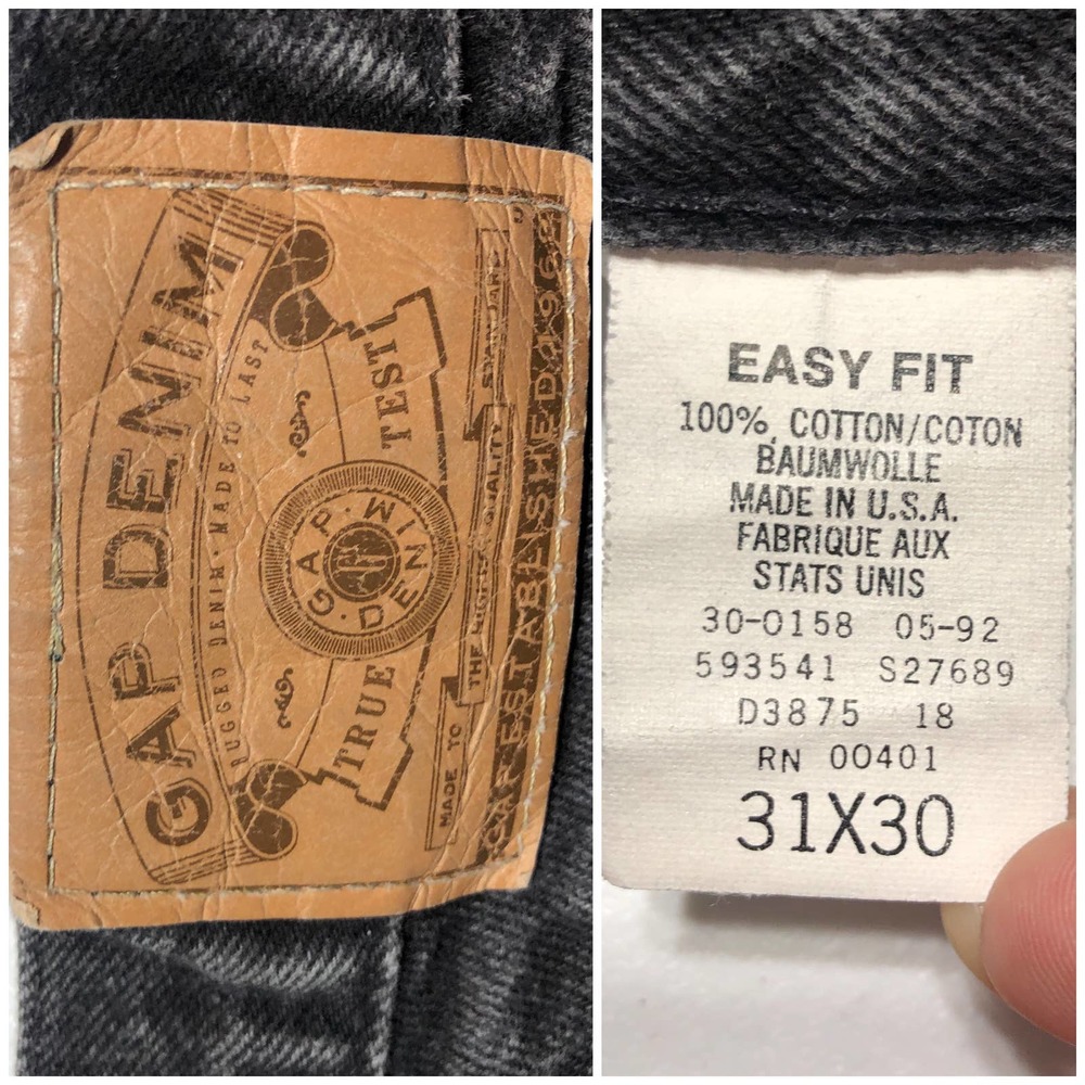 Gap Denim (31) VINTAGE 90s Black Easy Fit Floral Patch Studd Cut Off Jean Shorts - Picture 11 of 11